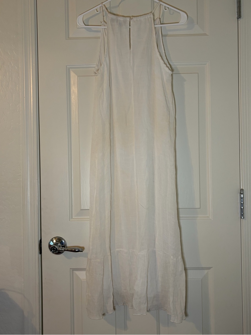 Women’s White Midi Dress - Lightweight Sleeveless - Picture 7 of 7